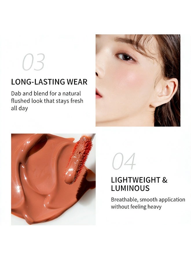 pudaier Peach Blossom Liquid Blush: Full Coverage, Your Key to Effortless, Natural Glow #02 - Image 5