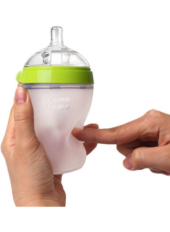 Comotomo Natural Feel Baby Bottle, Soft & Squeezy, Easy To Clean, Dual Anti-Colic Vent Bottle For Baby, Infants And Newborn 250ml, Green (Pack Of 2) - Image 2