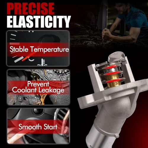 MITZONE Aluminum Engine Coolant Thermostat Housing Assembly Compatible With 2016-2019 Chevy Cruze 2018-2023 Equinox 2016-2022 Buick Encore 2016-2023 Malibu 2021-2022 Trax 2018-2023 GMC Terrain - Image 3