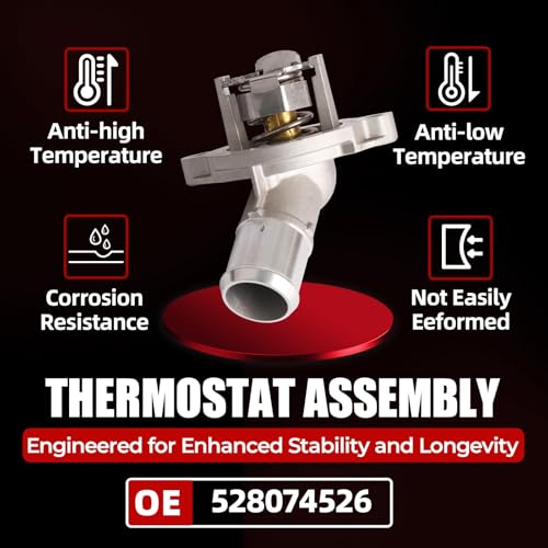MITZONE Aluminum Engine Coolant Thermostat Housing Assembly Compatible With 2016-2019 Chevy Cruze 2018-2023 Equinox 2016-2022 Buick Encore 2016-2023 Malibu 2021-2022 Trax 2018-2023 GMC Terrain - Image 4