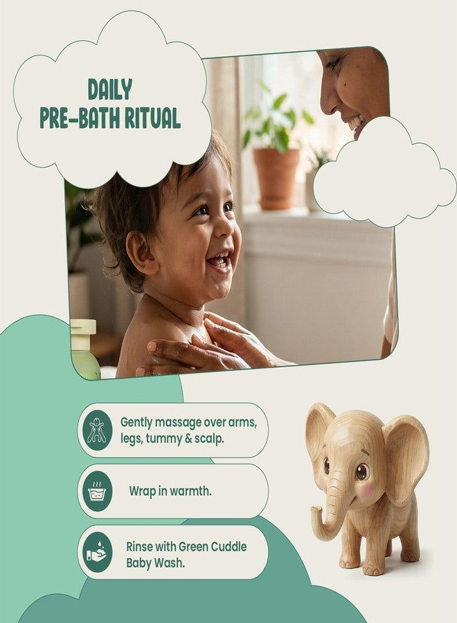 Green Milk Green Cuddle Baby Massage Oil | Ayurvedic Baby Oil with Coconut, Ghee, Turmeric, Almond & Frankincense | Lightweight, Non-Sticky Baby Oil | Safe for Babies from 3 Months | No Mineral Oil | 200 ml - Image 5
