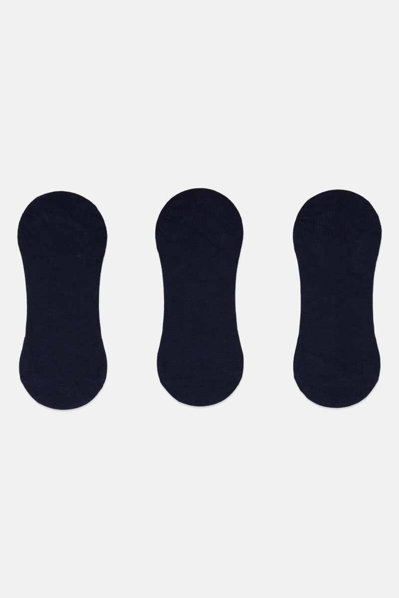 Rocawear Men 3 Pairs Plain Round Invisible Socks, Navy - Image 2