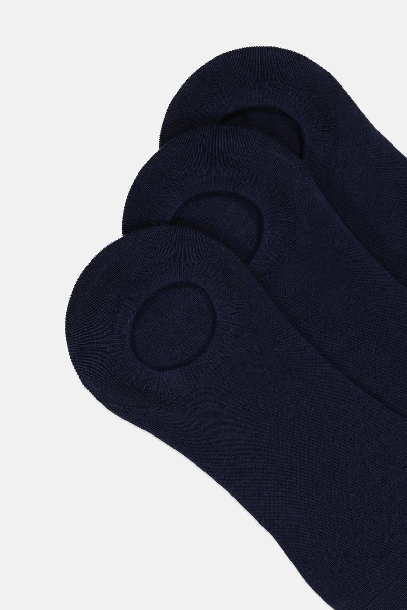 Rocawear Men 3 Pairs Plain Round Invisible Socks, Navy - Image 3
