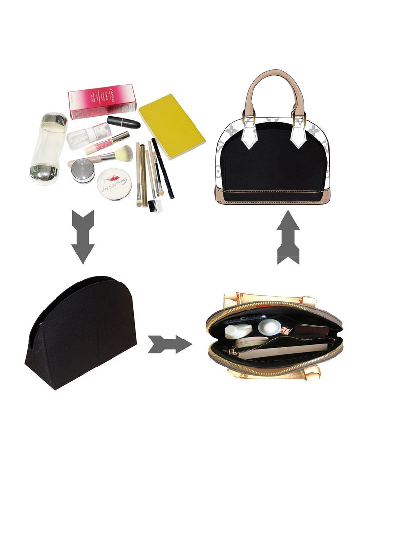 Excefore Sturdy Purse Insert Organizer Bag in Bag Handbag, Tote Organizer, Inside Tote Pocketbook Women, Purse Insert Fits Alma BB PM Insert Tote Organizer for Women Purse Liner Purse in Purse - Image 3