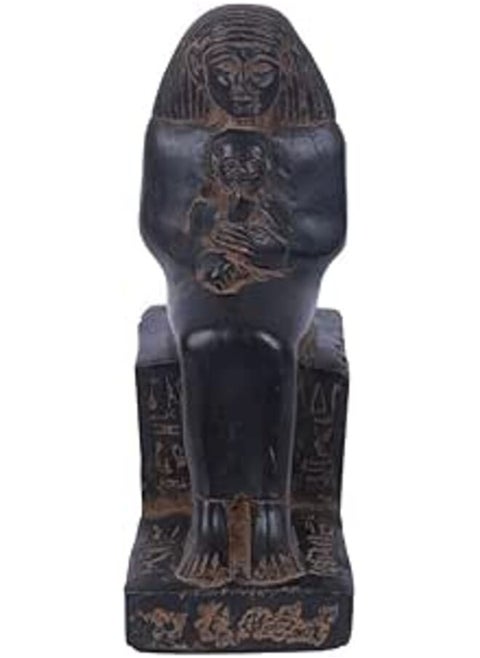 Seated Statue of Senenmut holding Neferura daughter of Queen Hatshepsut he was Engineer of the Queen Hatshepsut who builds Hatshepsut temple made of black heavy Stone