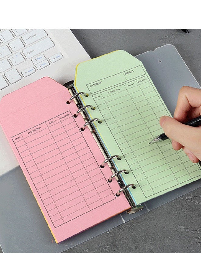 Happy D 12 Color Budget Envelopes With Punch Hole, Thicker Cash Envelope System for Money Saving, Expense Tracker Budget Sheets, Savings Money Organizer Envelopes for Family, Company 24pcs - Image 3