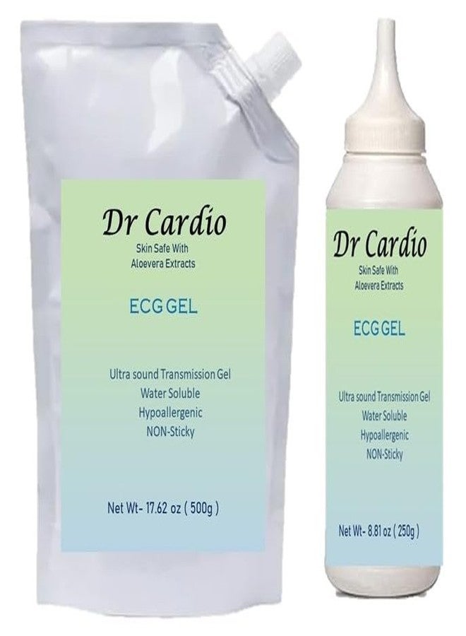 Dr Cardio جل دكتور كارديو بالموجات فوق الصوتية | جل تخطيط القلب الكهربائي، تم اختباره ميكروبيولوجيًا وآمن على البشرة للاستخدام مع الموجات فوق الصوتية | تخطيط القلب الكهربائي | دوبلر | التصوير بالموجات فوق الصوتية | العلاج الطبيعي، عبوة من زجاجات (750 مل) - Image 1