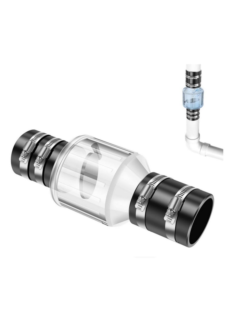 صمام فحص مضخة الصرف الصحي الإسكندنافي القياسي 2 بوصة (بي في سي) - تصميم مصراع بنابض يناسب مساحة 7.25 بوصة - يشمل حاجز النابض سي في 150 - صمام فحص متين مضاد للصدمات لأنظمة مياه الصرف الصحي - Image 1