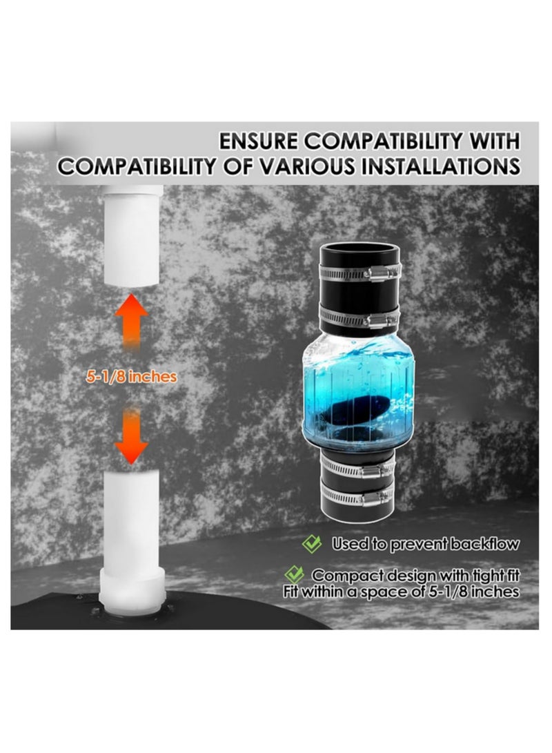 صمام فحص مضخة الصرف الصحي الإسكندنافي القياسي 2 بوصة (بي في سي) - تصميم مصراع بنابض يناسب مساحة 7.25 بوصة - يشمل حاجز النابض سي في 150 - صمام فحص متين مضاد للصدمات لأنظمة مياه الصرف الصحي - Image 5