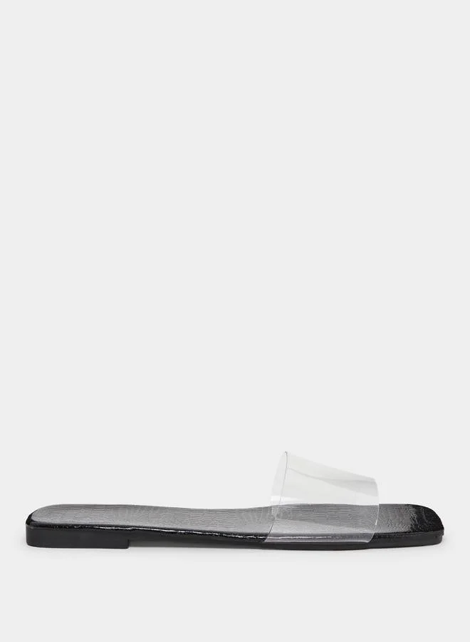 Take Two Take Two Transparent Vamp Flat Sandals