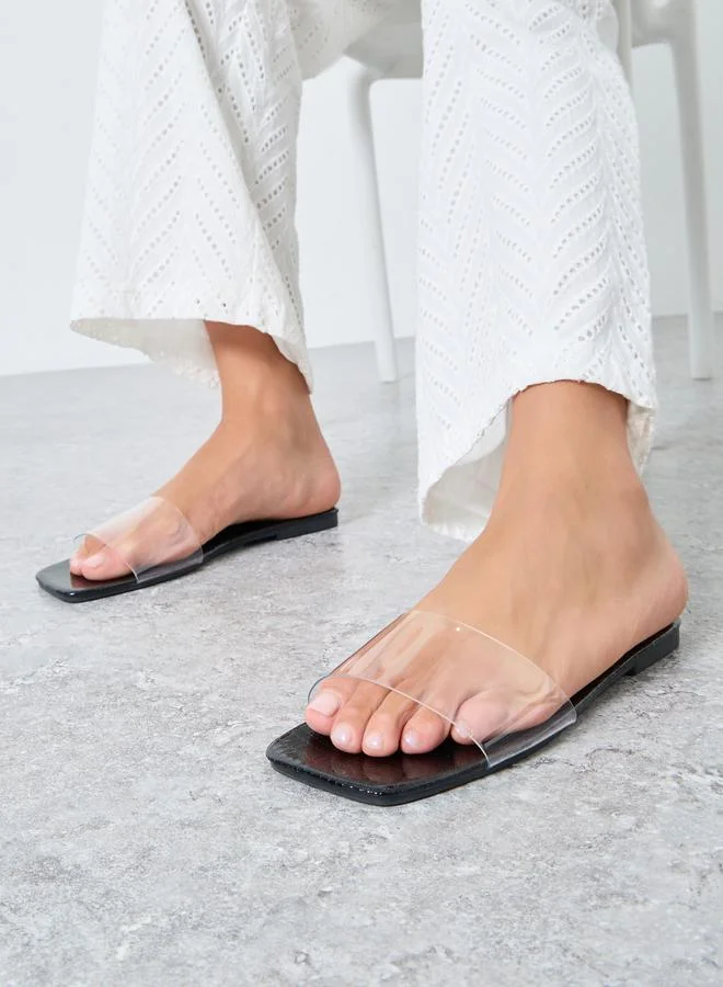 Take Two Take Two Transparent Vamp Flat Sandals