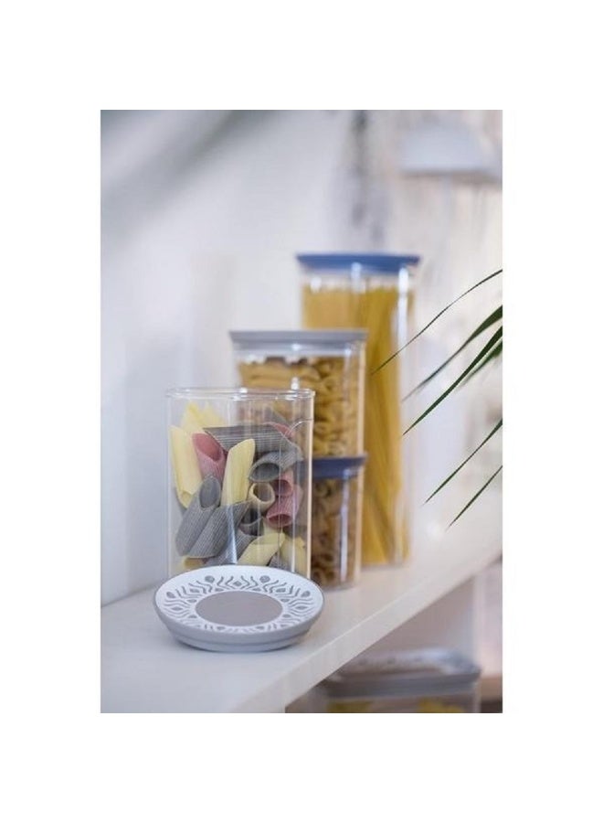 Stefanplast 3-Piece Tosca Round Plastic Jar Set Clear and Blue - Image 4