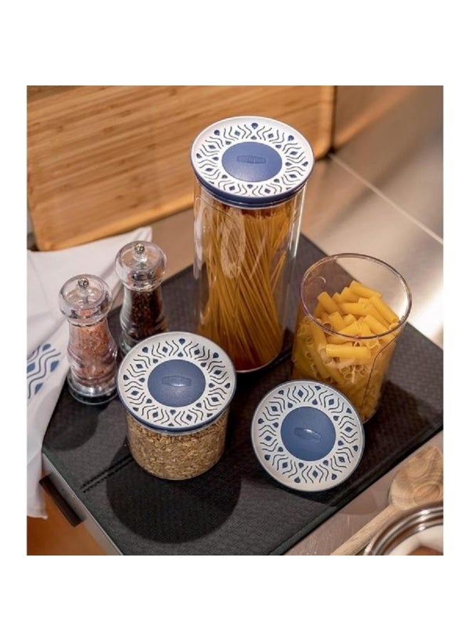 Stefanplast 3-Piece Tosca Round Plastic Jar Set Clear and Blue - Image 3