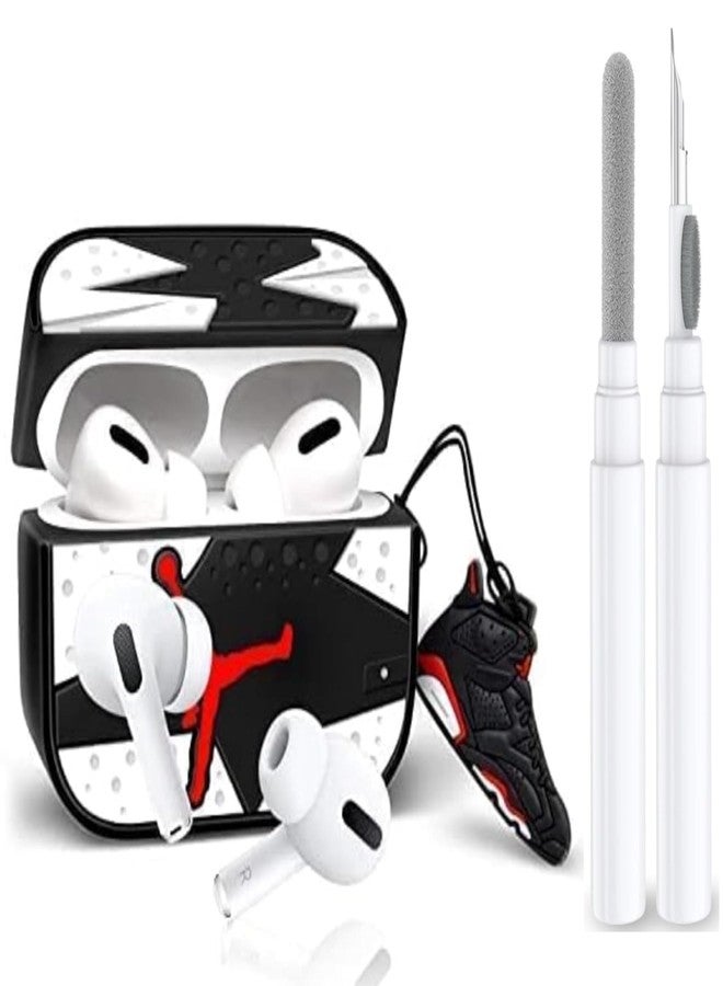 EMOH ROCED Case Cover for AirPods Pro 2nd Generation with Cleaner Kit,Cute Cartoon Kawaii Funny Protective Cover Compatible with AirPods Pro 2 (2022/2019) (Black-Sports) - Image 1