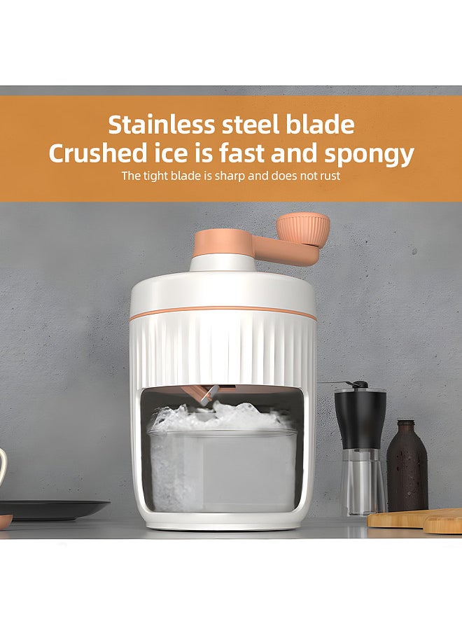 Shaved Ice Machine - Hand Crank Slushie Maker Machine with Free Ice Cube Tray Portable Snow Cone Machine with Stainless Steel Blades