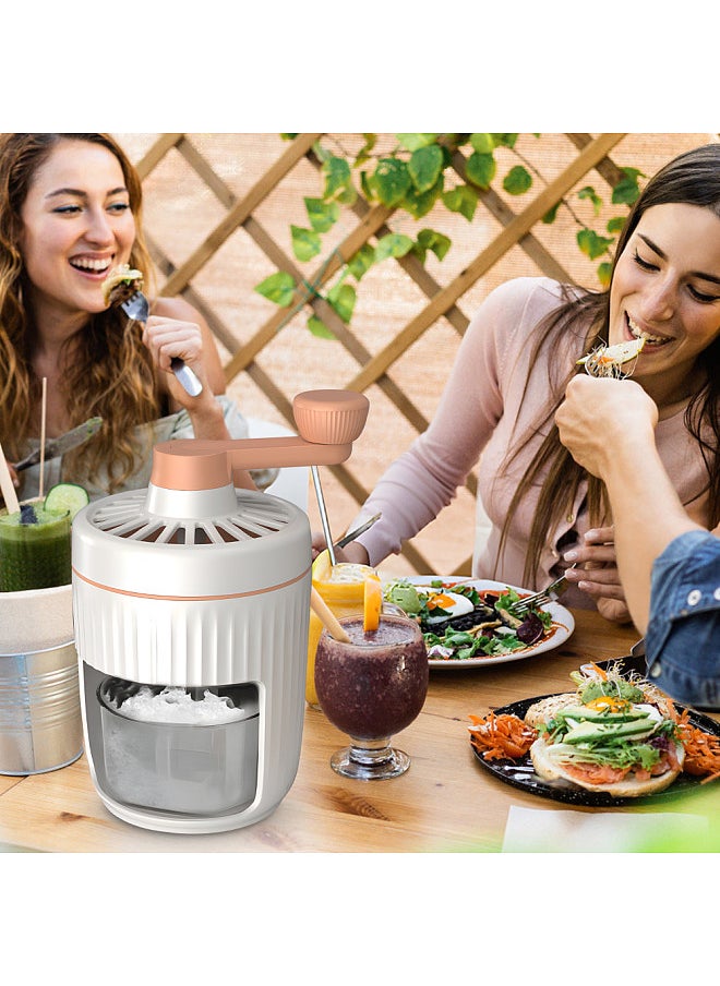 Generic Shaved Ice Machine - Hand Crank Slushie Maker Machine with Free Ice Cube Tray Portable Snow Cone Machine with Stainless Steel Blades  - Image 2