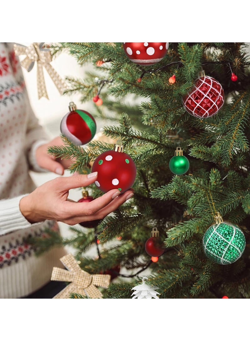 Decorative Ball Gift Hanging Ornaments 42 Pieces Painted Balls Glitter Plastic Hanging Decorative Balls Holiday Ball Set for Holiday Decoration Party Family Reunion Wedding Christmas - Image 2