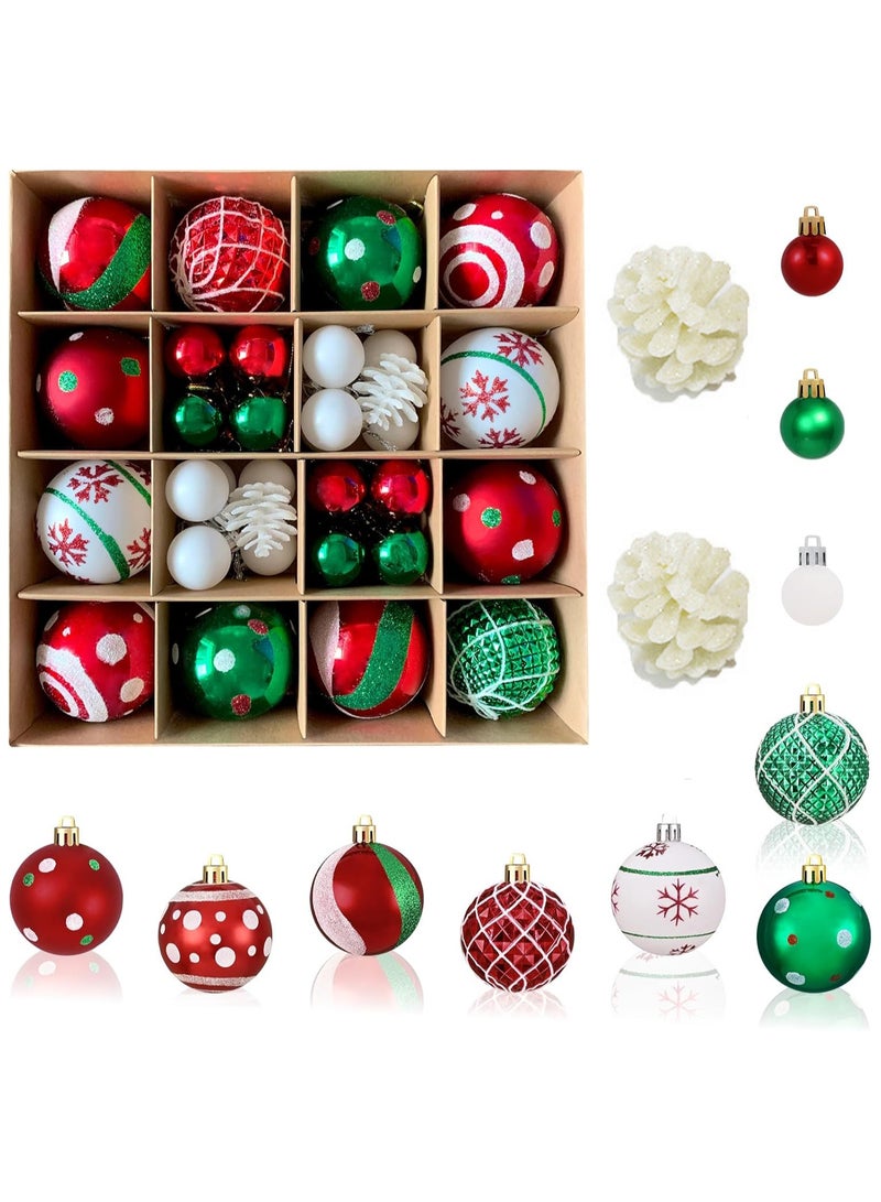 Decorative Ball Gift Hanging Ornaments 42 Pieces Painted Balls Glitter Plastic Hanging Decorative Balls Holiday Ball Set for Holiday Decoration Party Family Reunion Wedding Christmas - Image 1