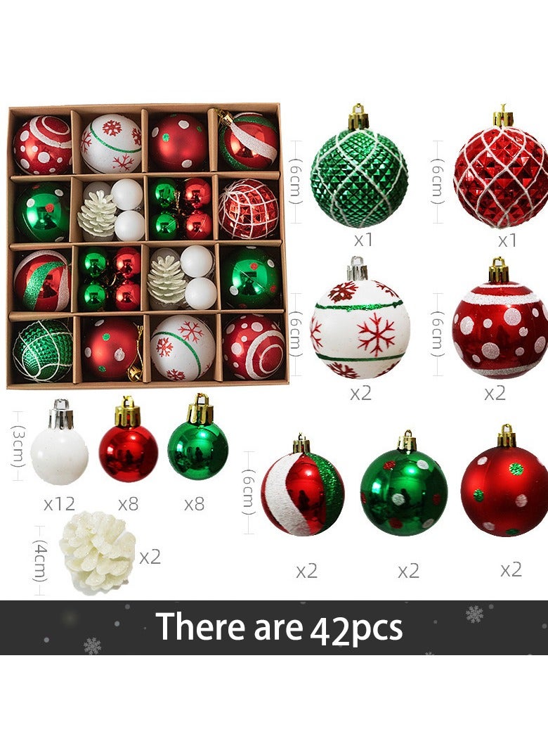 Decorative Ball Gift Hanging Ornaments 42 Pieces Painted Balls Glitter Plastic Hanging Decorative Balls Holiday Ball Set for Holiday Decoration Party Family Reunion Wedding Christmas - Image 3