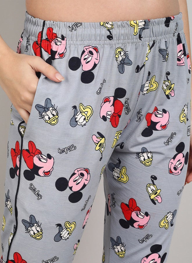 PREEN Women Printed Night Suit with Mickey Mouse Design - Image 3