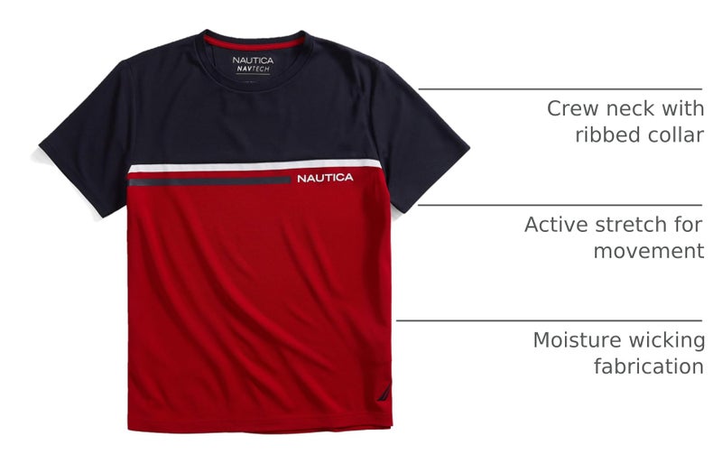 NAUTICA تي شيرت ناوتيكا للرجال بتصميم كولوربلوك، ناوتيكا أحمر، 3X-كبير أمريكي - Image 4