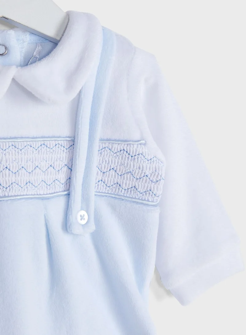 bonjour bebe Infant Smocking Sleepsuit