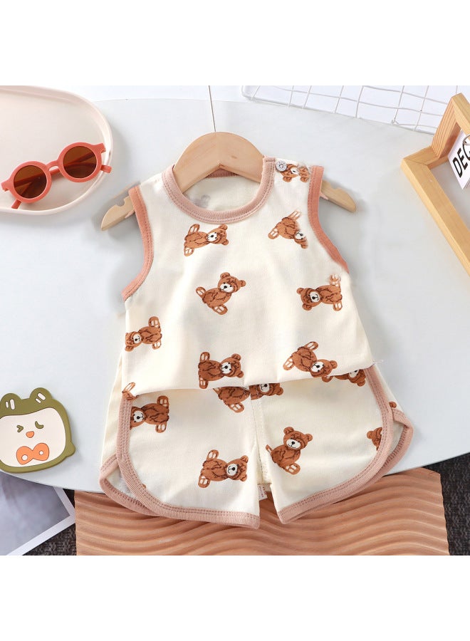 Children's Vest Suit Baby Summer Sleeveless Two-piece Cotton Sports Casual Clothes For Children Manufacturers