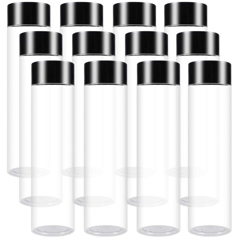 Aneco 12 Pack 12 Ounce PET Empty Juice Bottles with Lids Reusable Clear Drink Containers for Storing Juice Milk Smoothie or Homemade Beverages
