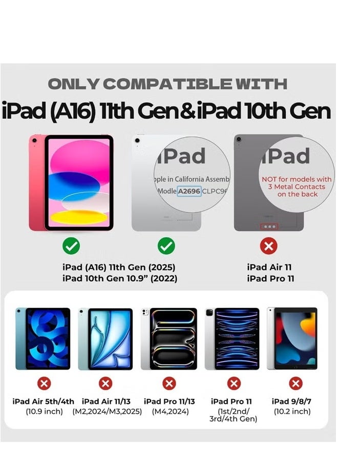 dida-cosmos 【Arabic & English】iPad 11th(A16, 2025)/ iPad 10th Gen 10.9", iPad Keyboard Case with Multi-Touch Trackpad, 7-Color Backlight, Floating Cantilever Stand, Digital Display - Image 5