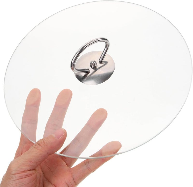 Tempered Glass Skillet Lid 27cm Thickened round Bowl Cover with Handle, Reusable Pot Lid for Ceramic Cookware and Saucepan Splatter Guard - Image 3
