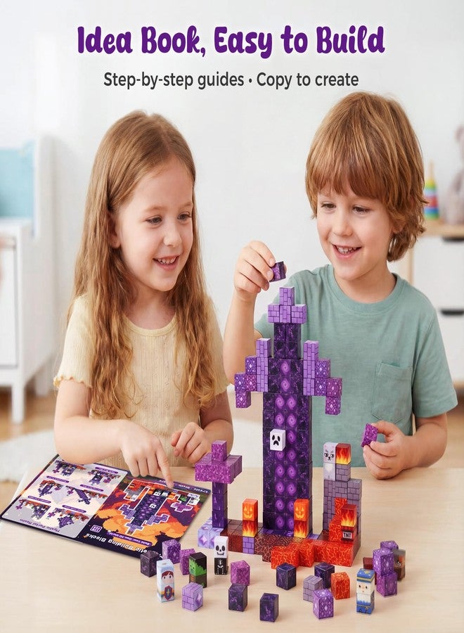 3 otters Magnetic Blocks 150PCS Portal Set, STEM Magnet Cubes Construction Toys for Kids, Sensory Stacking Building Blocks Birthday Gifts for Boys & Girls - Image 4
