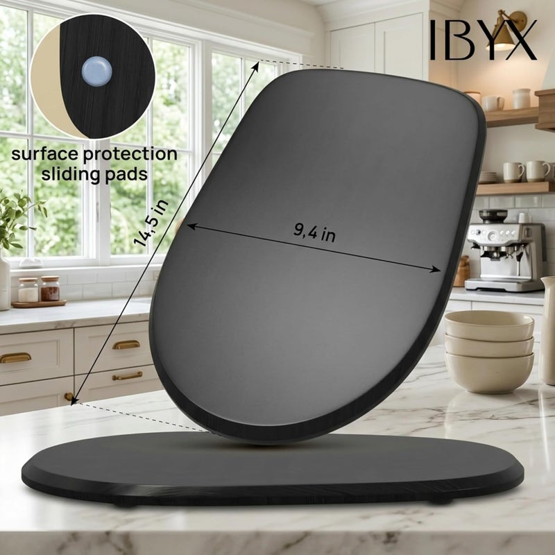 Ibyx صينية انزلاقية من الخيزران من Ibyx لخلاط Kitchenaid القائم سعة 4.5 كوارت - سجادة منزلقة لخلاط Kitchen Aid بدون جهد لسطح العمل - لوح منزلق للأجهزة قوي ومتين وغير قابل للانزلاق (أسود) - Image 4