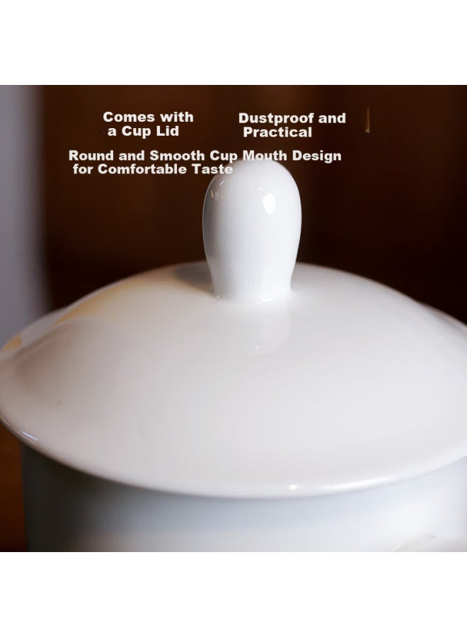 JD.com Jd Jingzao Ceramic Tea Cup With Lid For Office Meeting Customizable Pure White 360Ml 1Pc - Image 2