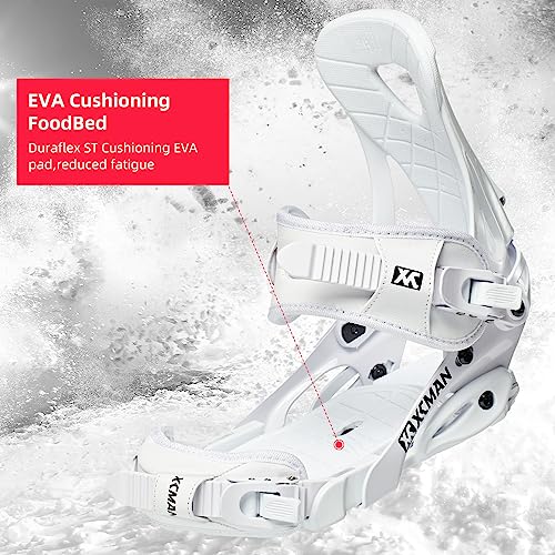 XCMAN Outdoors All-Mountain Snowboard Binding | Boot US Size 6-9 (White, M) - Image 4