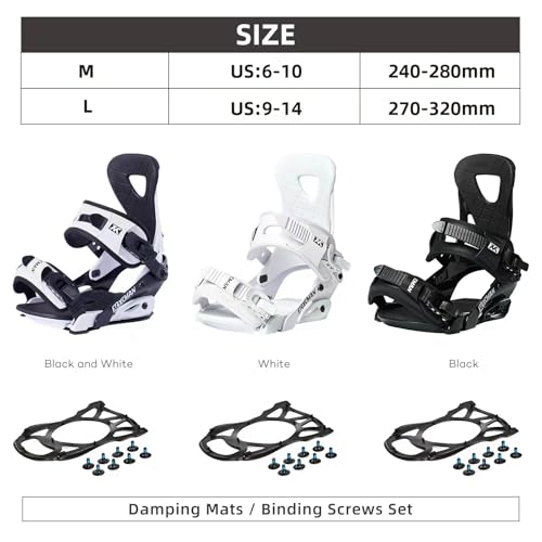 XCMAN Outdoors All-Mountain Snowboard Binding | Boot US Size 6-9 (White, M) - Image 5