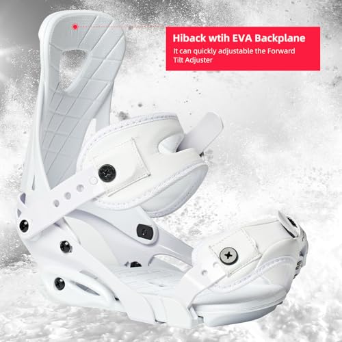 XCMAN Outdoors All-Mountain Snowboard Binding | Boot US Size 6-9 (White, M) - Image 3