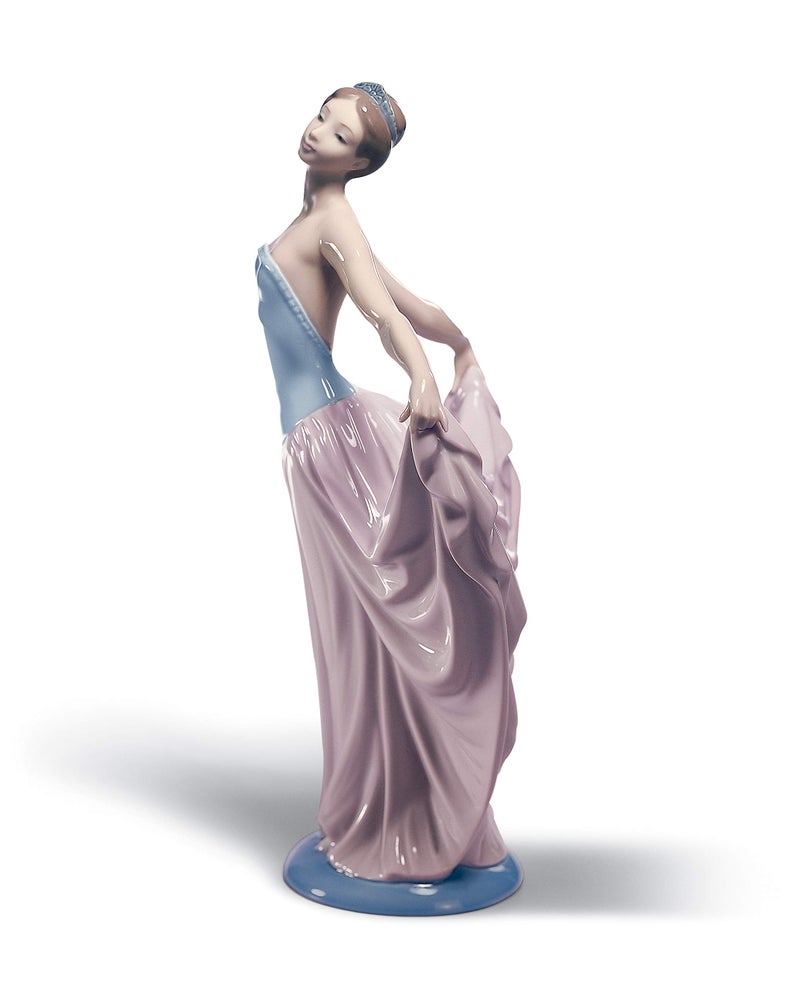 LLADRÃ“ LLADR Glossy Porcelain Ballerina Figure Decorative Porcelain Dencer Woman Figurine 