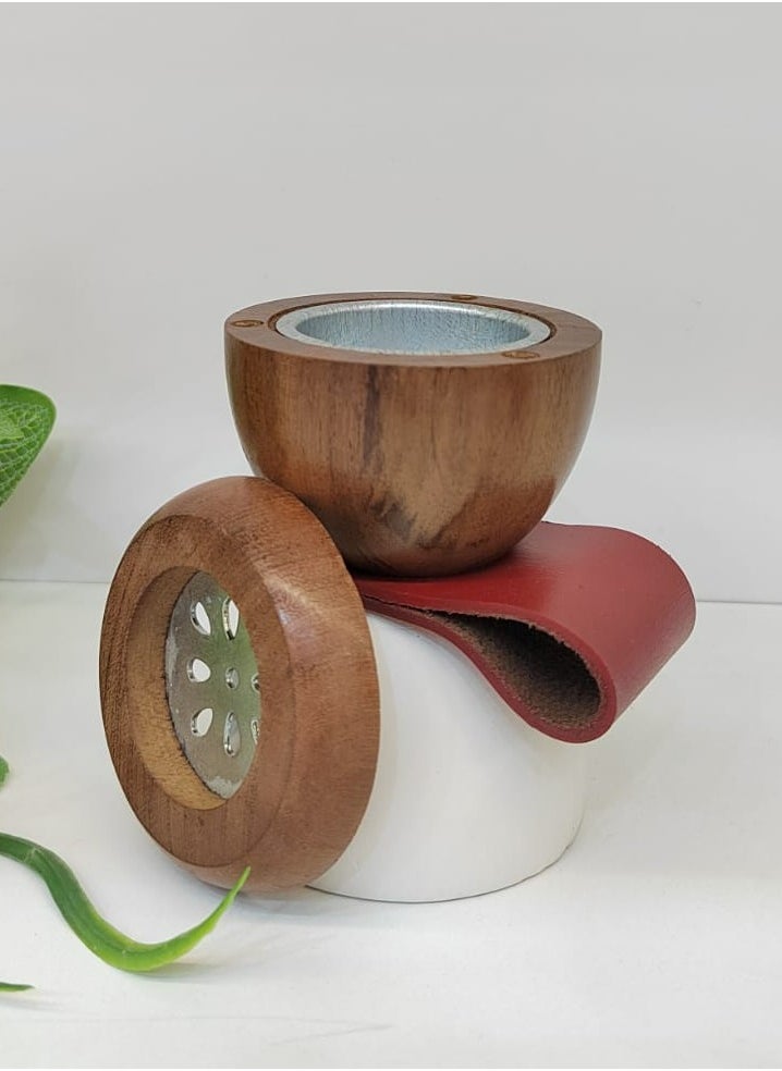 Damanhoor - Bakhoor Burner Beautiful Design Wooden Hand Crafted Incense Burner With Magnet Cover Damanhoor - Image 1