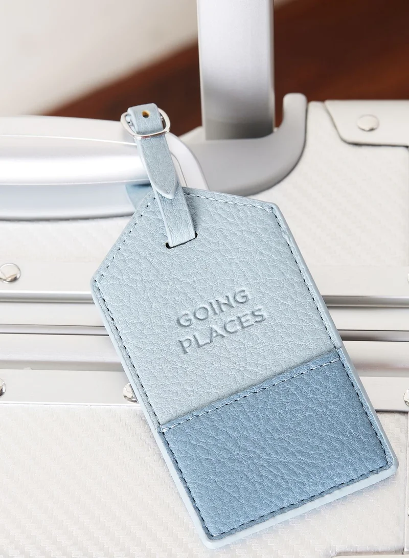 Typo Blue Splice Luggage Tag