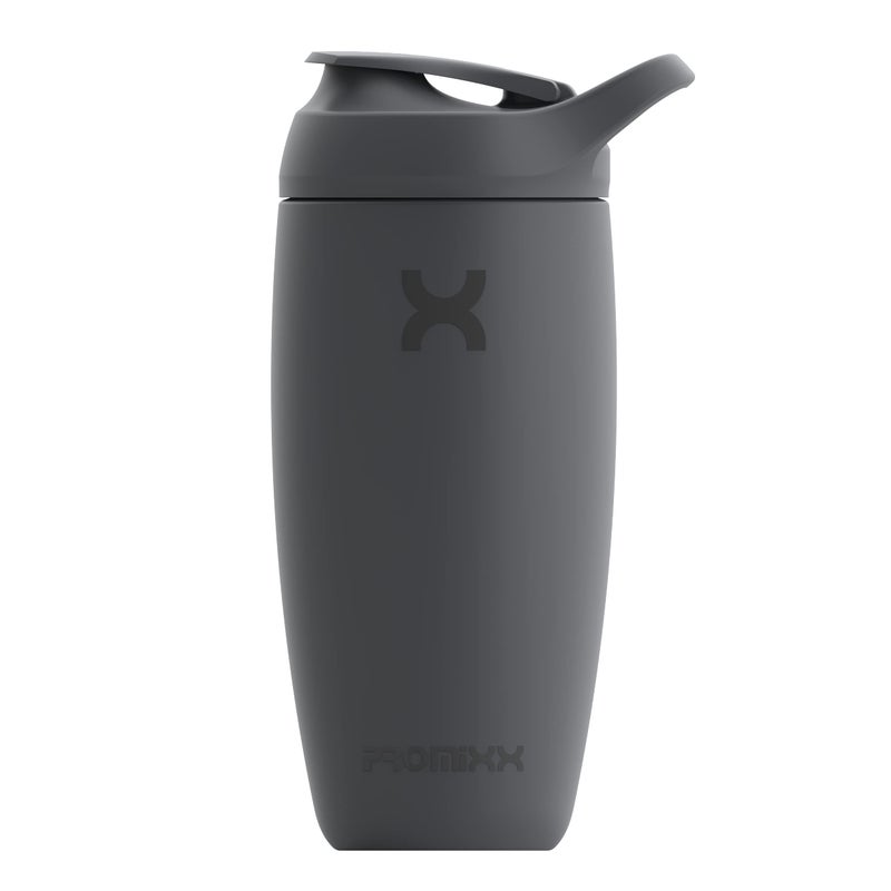 Promixx Pursuit Shaker Bottle New Edition Insulated Stainless Steel Water Bottle and Shaker Cup 18oz Graphite Gray