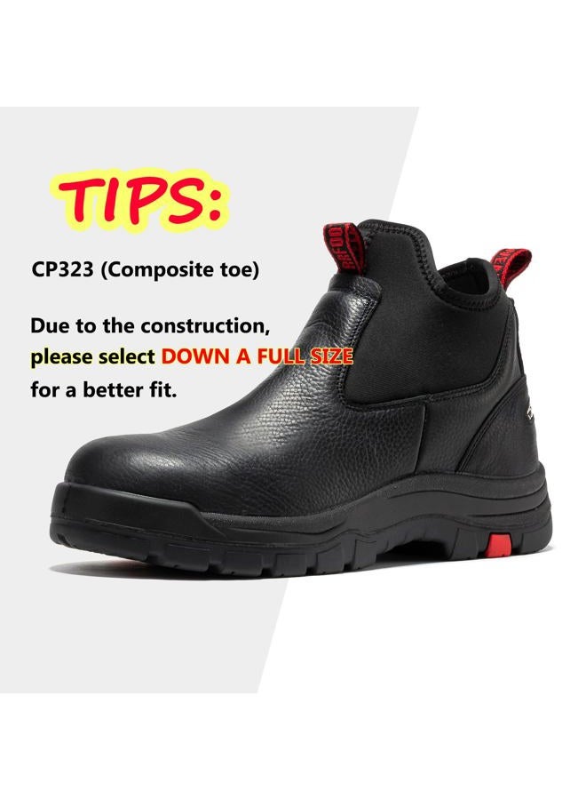 ROCKROOSTER Bakken Men's Black 6 inch Chelsea Boots, EH Rated Waterproof Slip-on Work Boots AK303-Soft Toe, AK323-Steel Toe, CP323-Comp Toe, Cp323,black,composite Toe, 10.5 Wide - Image 2