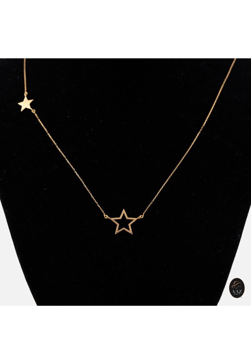AAZ Jewellery L.L.C - Two Stars 18K Gold Necklace - Image 1