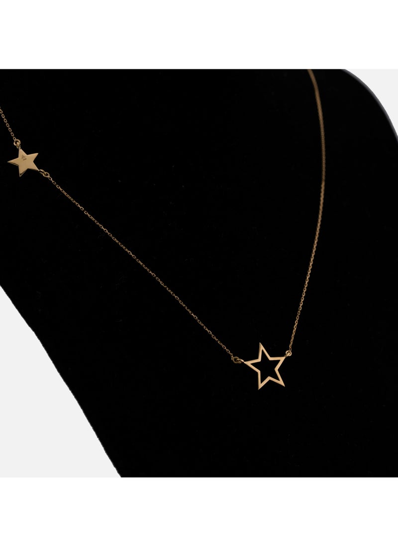 AAZ Jewellery L.L.C - Two Stars 18K Gold Necklace - Image 1