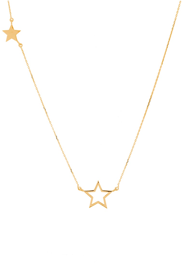AAZ Jewellery L.L.C - Two Stars 18K Gold Necklace - Image 1