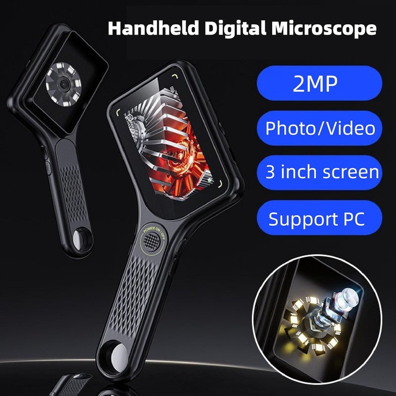Brrnoo Handheld Digital Microscope, Portable USB Microscope 3 Inch HD Screen 500x Magnification 8 LED Lights with Auto Focus for PC - Image 5