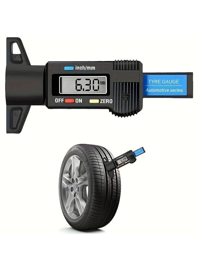 Forevertool Black High Precision 001mm LCD Digital Depth Gauge Tire Tread Measurement - Image 4
