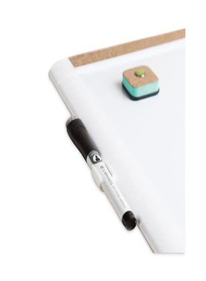 U Brands PinIt Combination Dry Erase Board White Board with White Frame, Office Supplies, Includes Marker and Magnet, 16” x 20” - Image 2