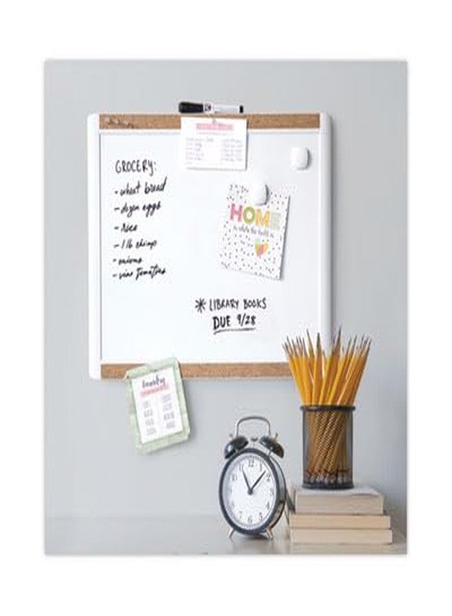 U Brands PinIt Combination Dry Erase Board White Board with White Frame, Office Supplies, Includes Marker and Magnet, 16” x 20” - Image 5