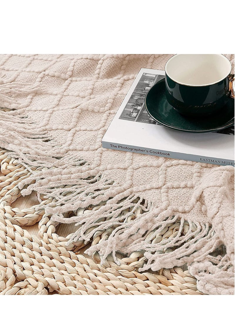 XiuWoo - Soft and Breathable Tassel Design Keep Warm Napping Cotton Blanket - Image 1