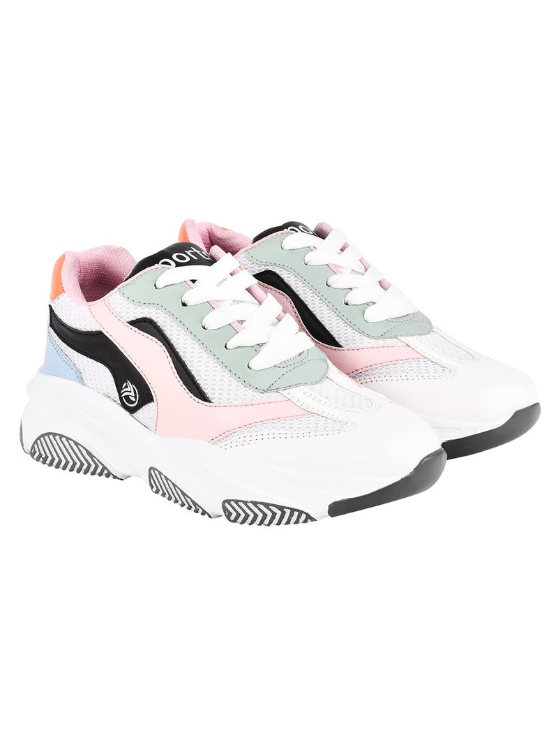 Shoetopia Smart Casual Comfortable White Sneakers for Women & Girls /UK4 - Image 5